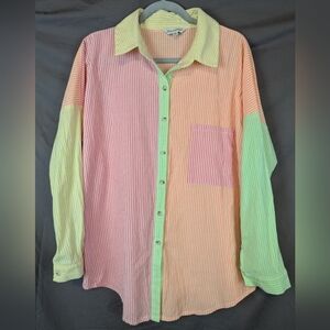 Davi & Dani tunic shirt in size medium neon colors